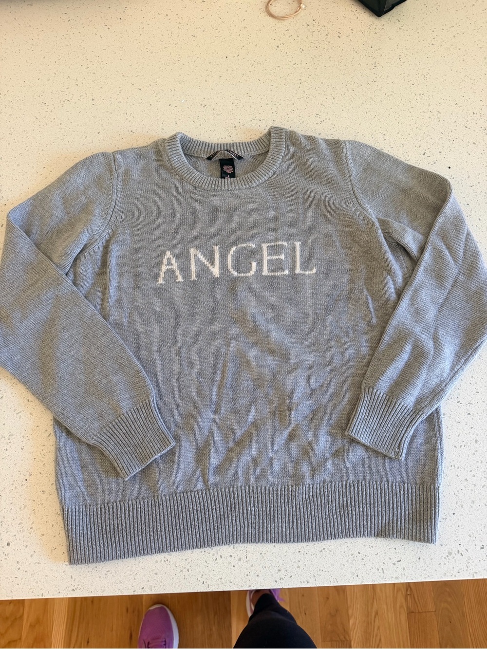 Victoria's Secret ANGEL Crewneck Sweater - Light Gray